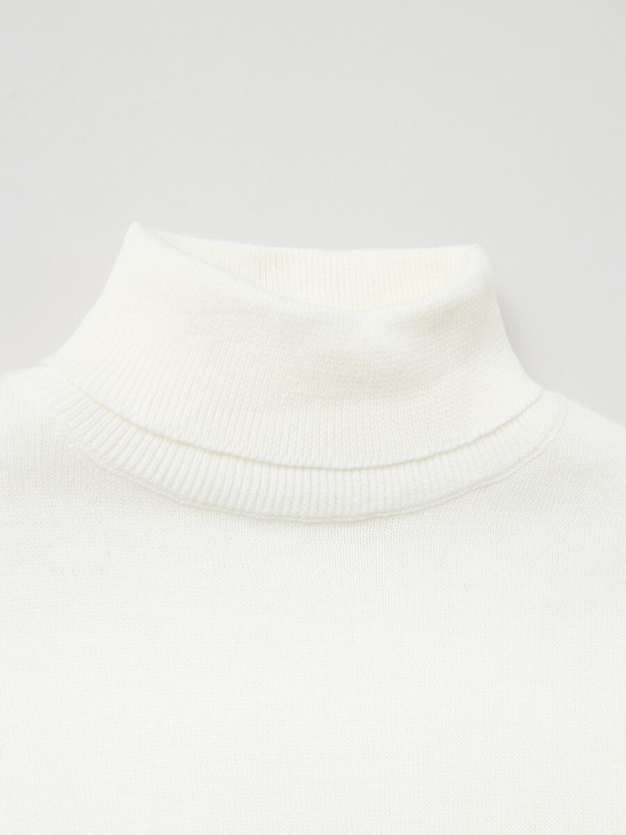 Pullover in cotone a collo alto_2