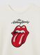 Girls' white cotton shirt with Rolling Stones print_2