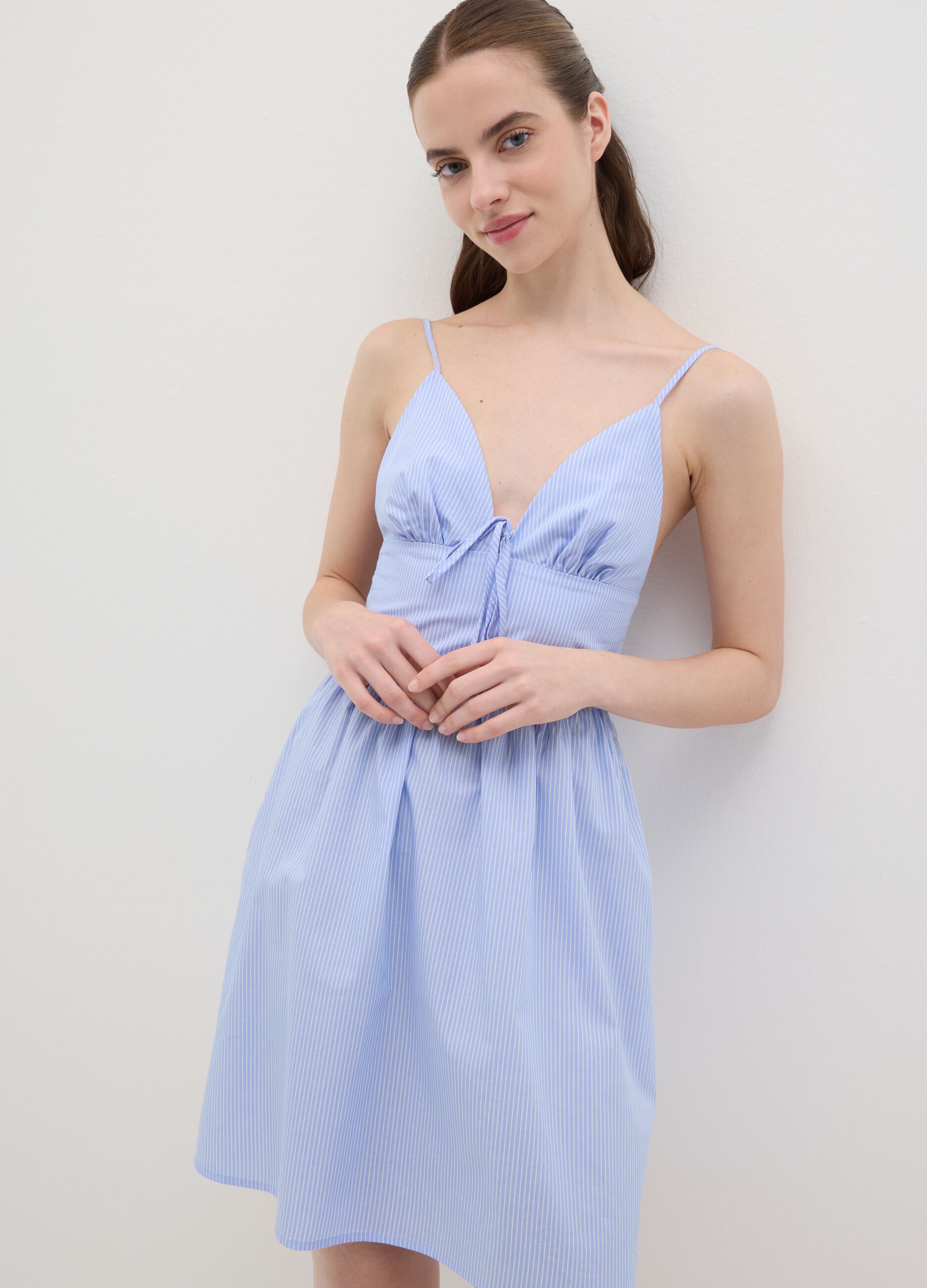 Mini abito da donna in puro cotone multicolor regular fit