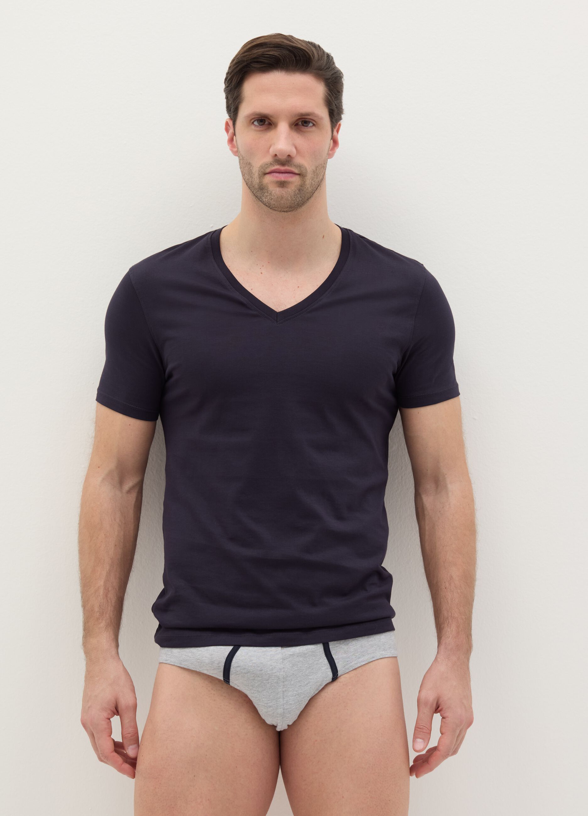 Three-pair pack briefs in stretch cotton