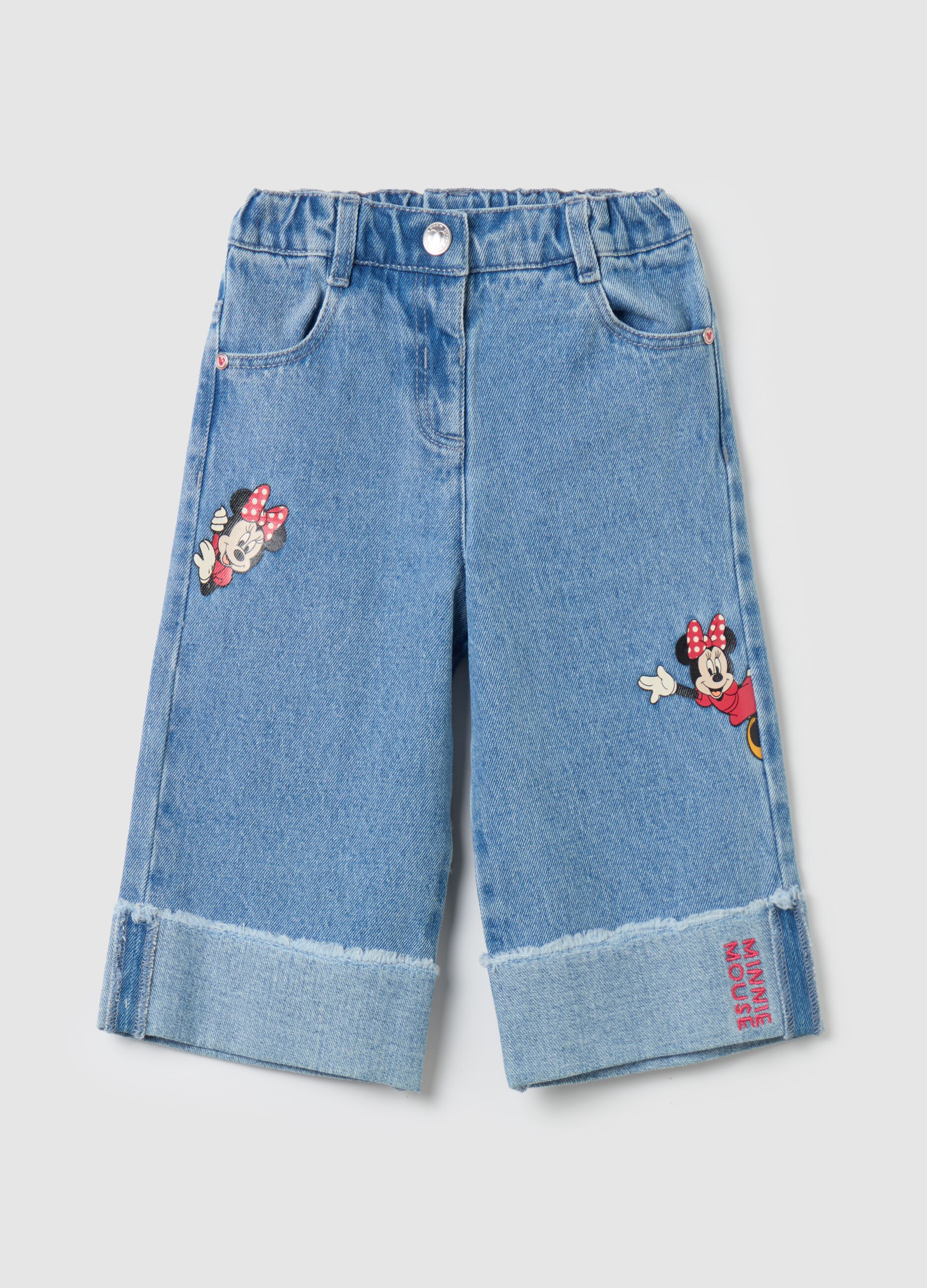 Wide-leg jeans with Minnie Mouse print