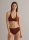 Brown triangle bikini top in stretch fabric_2
