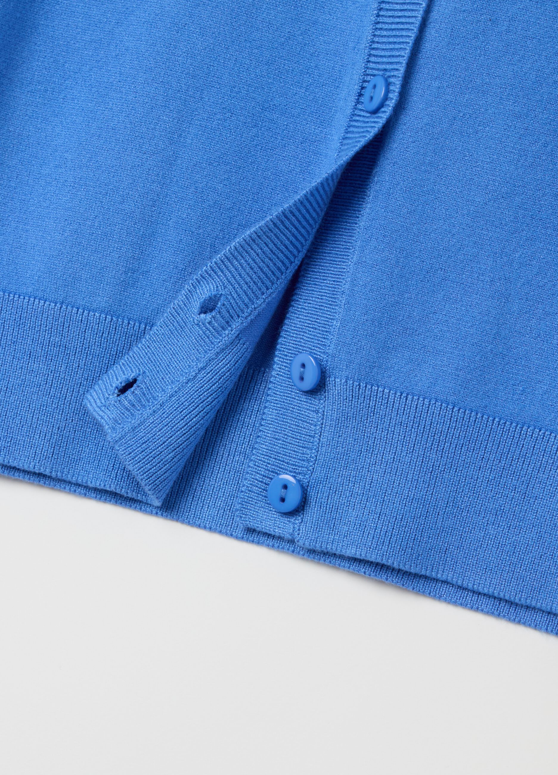 Solid colour cardigan with round neck