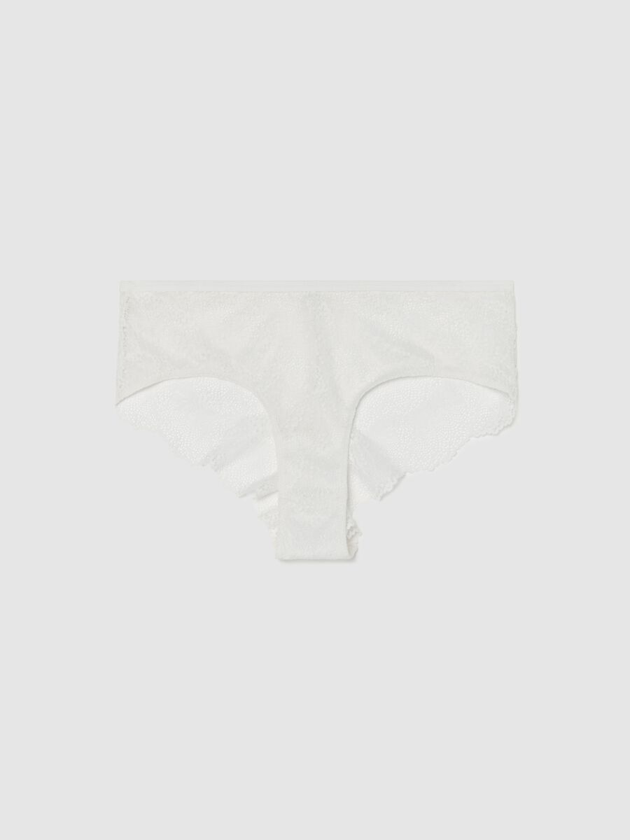 Lace briefs with openwork design_4