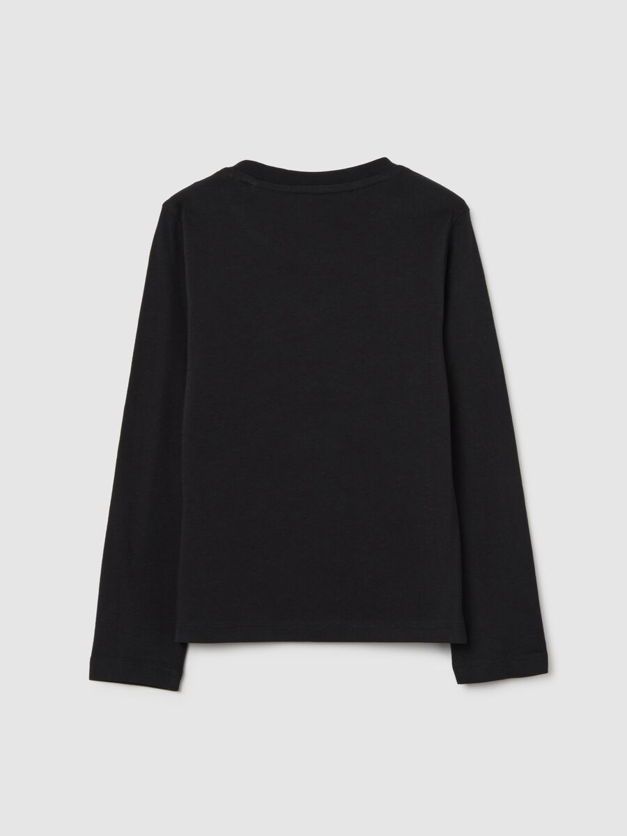 Long Sleeve Black Cotton T-shirt_1
