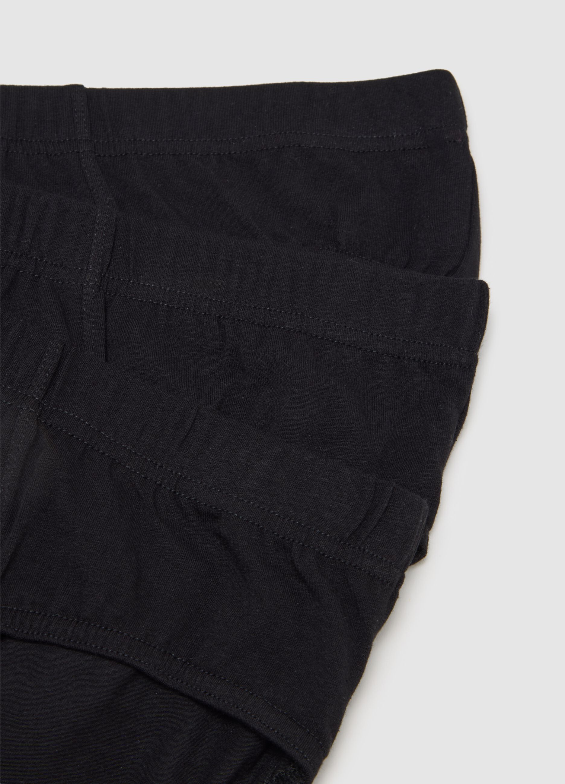 Set of black cotton regular fit tripack briefs