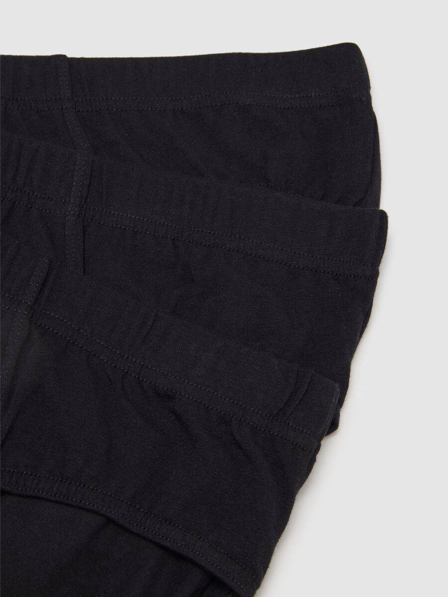 Set of black cotton regular fit tripack briefs_5