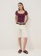 Purple stretch-cotton T-shirt with square neckline_1