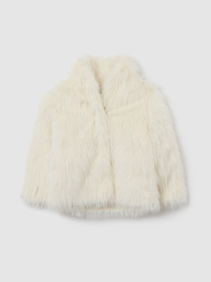 White regular fit girl's jacket_0