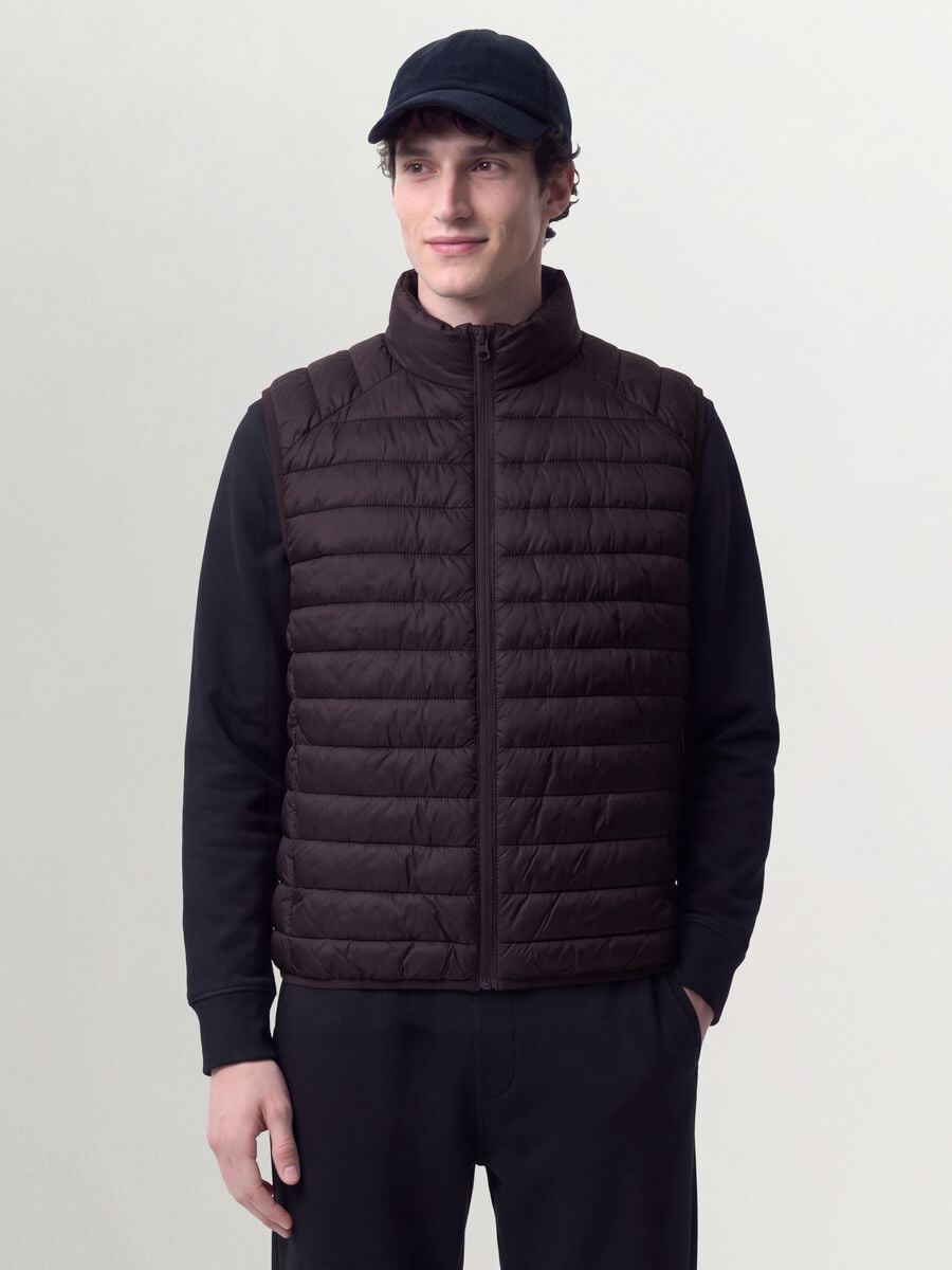 Gilet Ultralight viola imbottito con zip_0