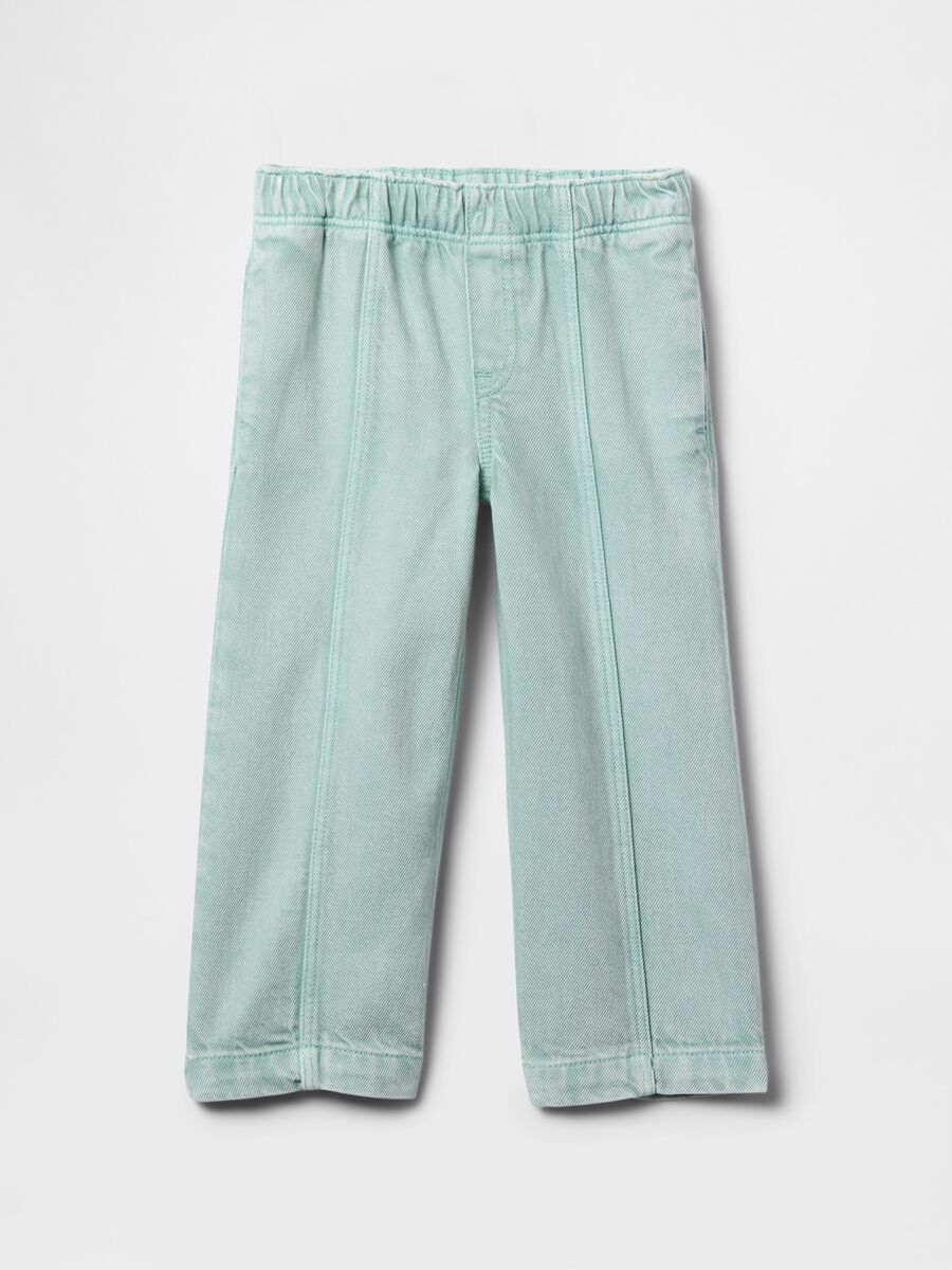 Pantaloni wide leg in denim_1