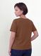 Brown pure cotton T-shirt with floral print, regular fit_3