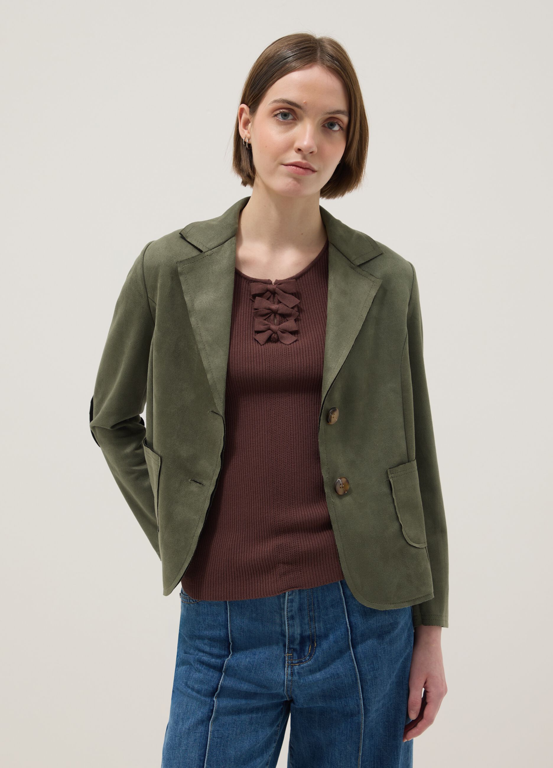 Green Lightweight Regular Fit Jacket with Pockets