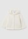 Girl's white cotton coat regular fit_0
