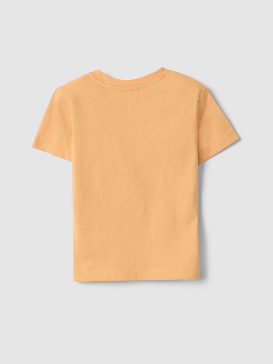 T-shirt in puro cotone arancione da bimbo regular fit con stampa skater_1
