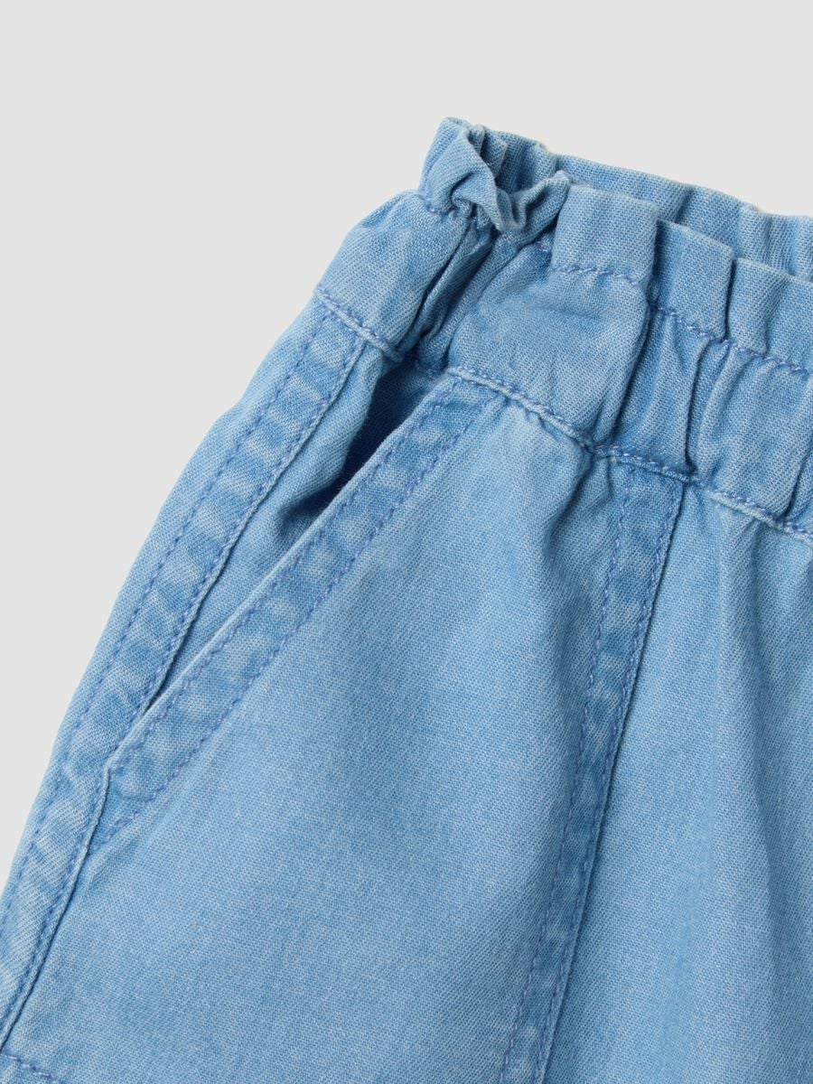 Sky-blue pure cotton shorts_3