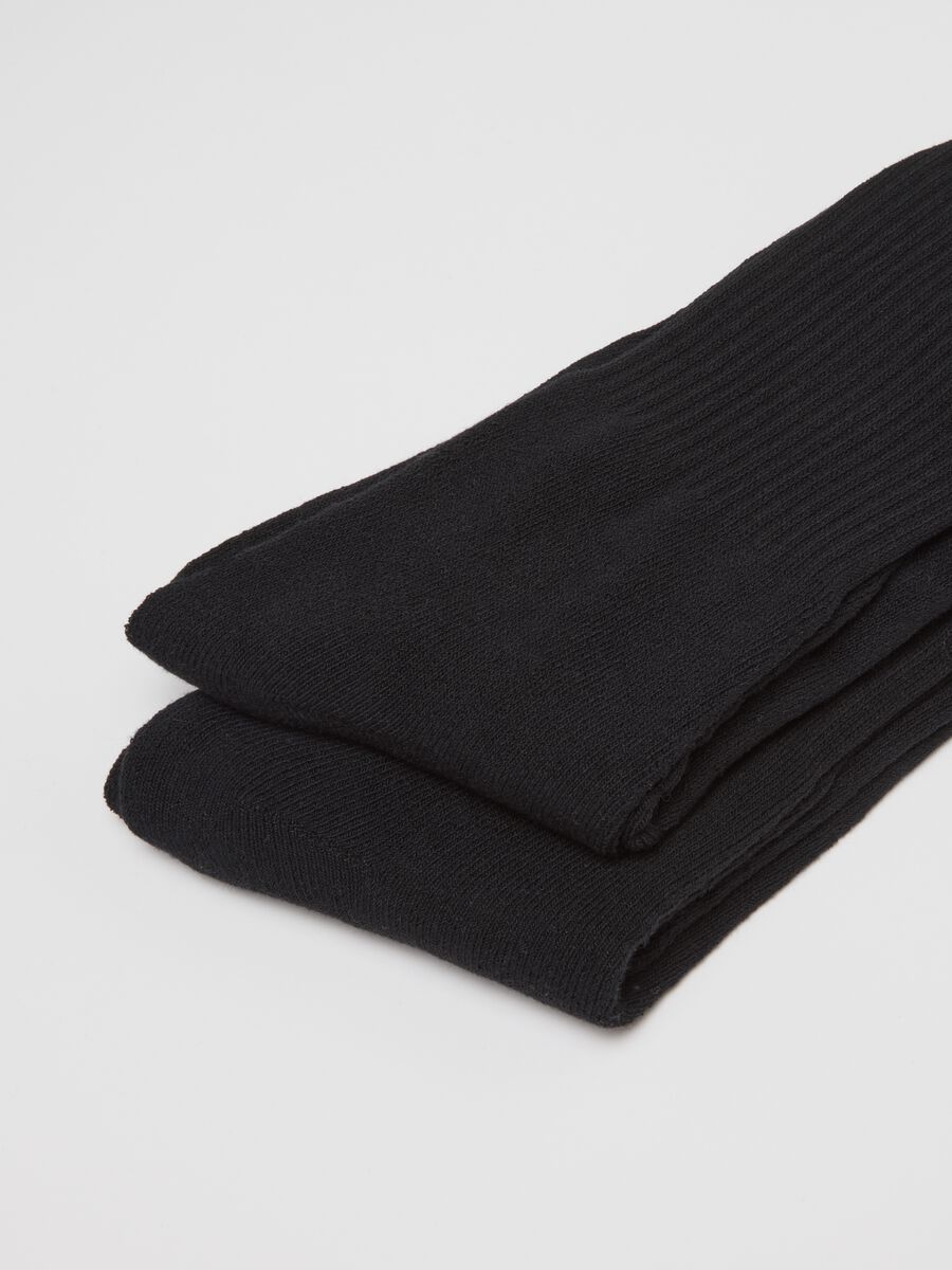 Pack of three black sports socks in stretch cotton_1