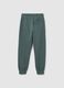 Boys' green regular fit cotton jogger trousers_1