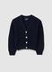 Girls' Blue Cotton Blend Cardigan Regular Fit_0