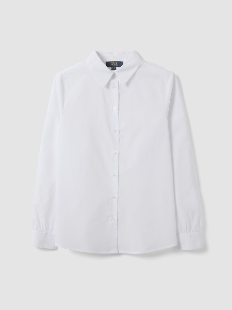 White long-sleeve slim-fit shirt_4
