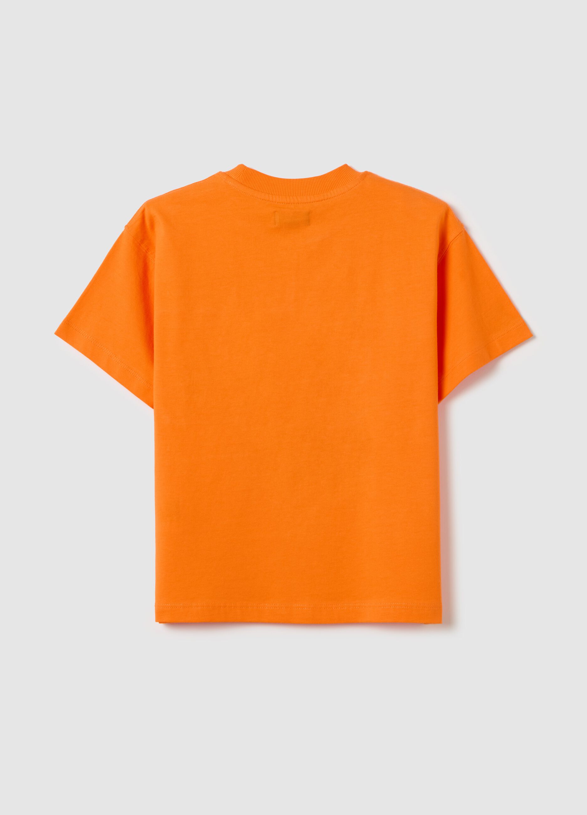 T-shirt in cotone con tasca e stampa "Have Fun"