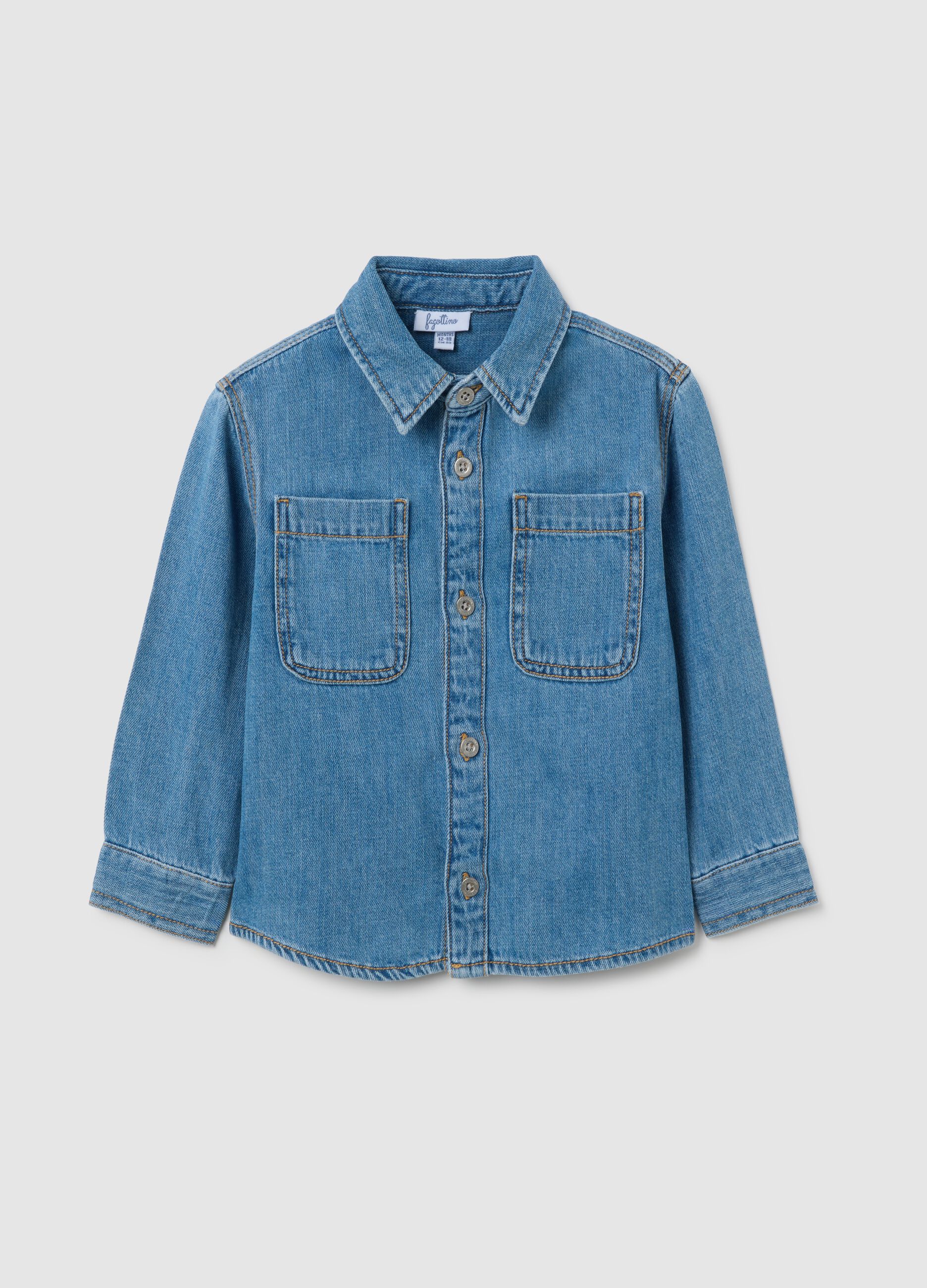 Baby denim shirt with collar