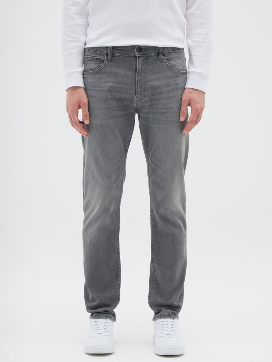 Grey denim regular fit jeans_1