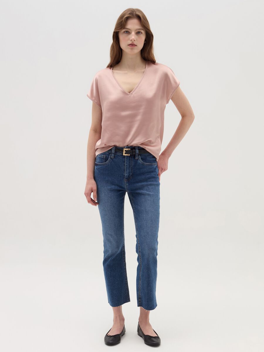Blusa in satin con scollo a V_2