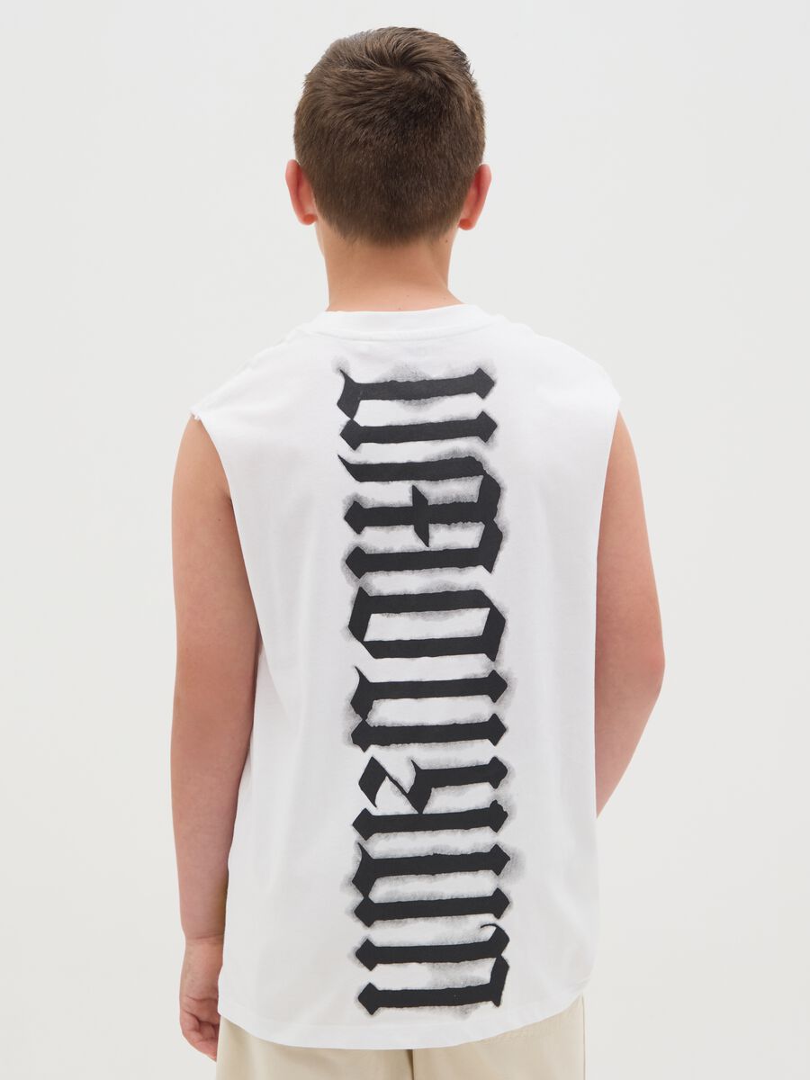 T-shirt da bambino in puro cotone bianca regular fit_2