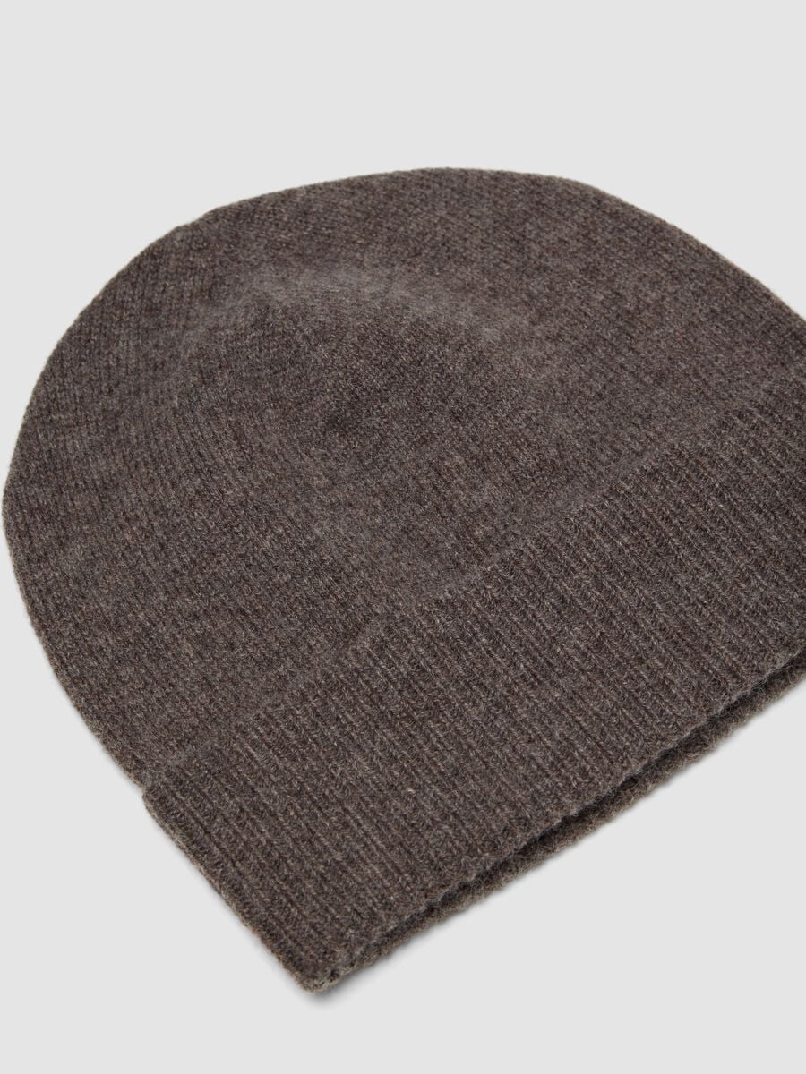 Berretto marrone in misto lana, cashmere e viscosa_1