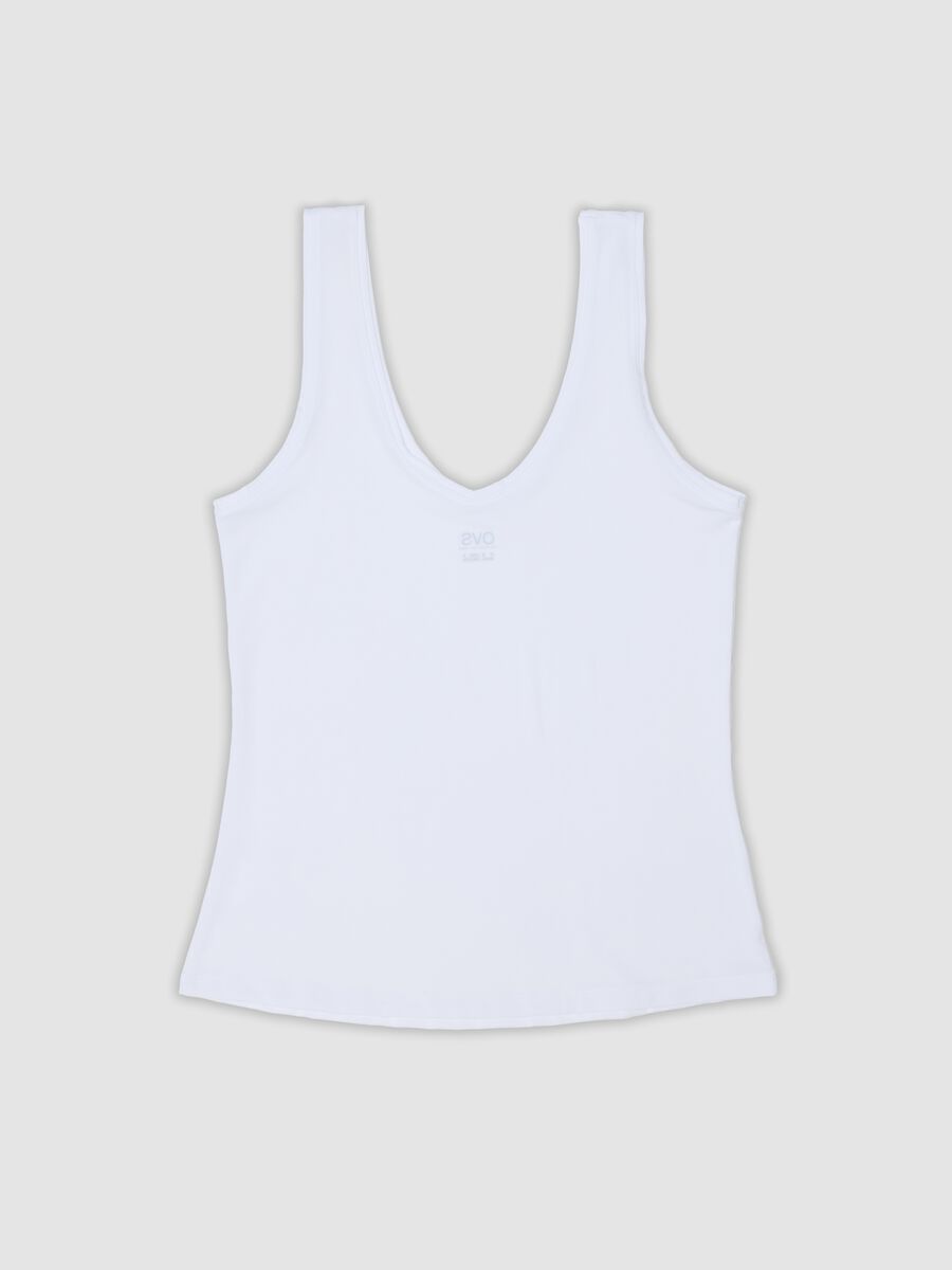 Canotta bianca in tessuto elasticizzato regular fit_2