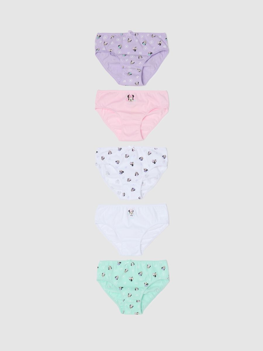Five-pack briefs with Minnie Mouse print and bow_0