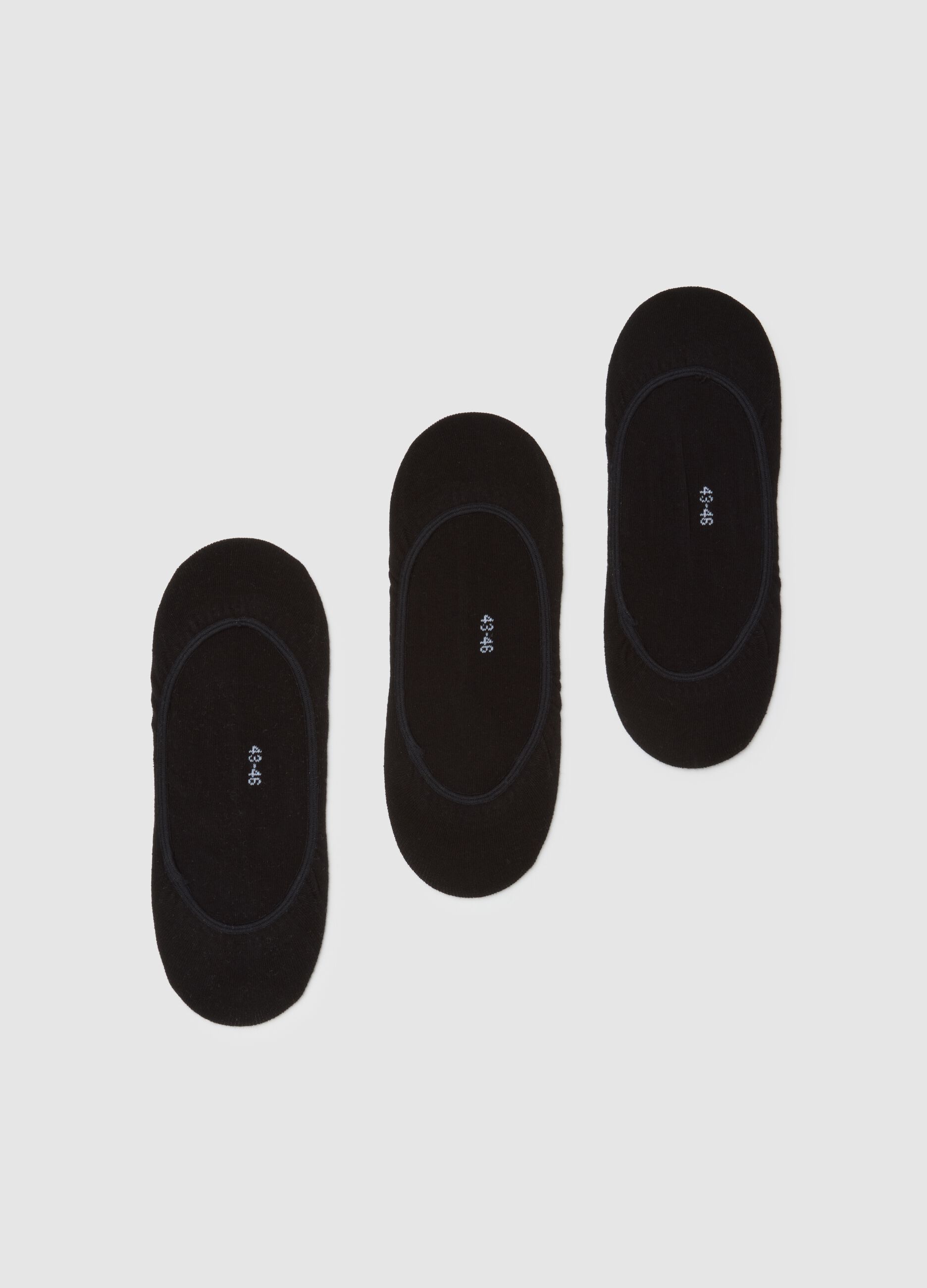 Set of three pairs of black stretch cotton socks