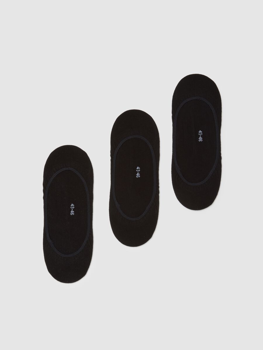 Set of three pairs of black stretch cotton socks_0