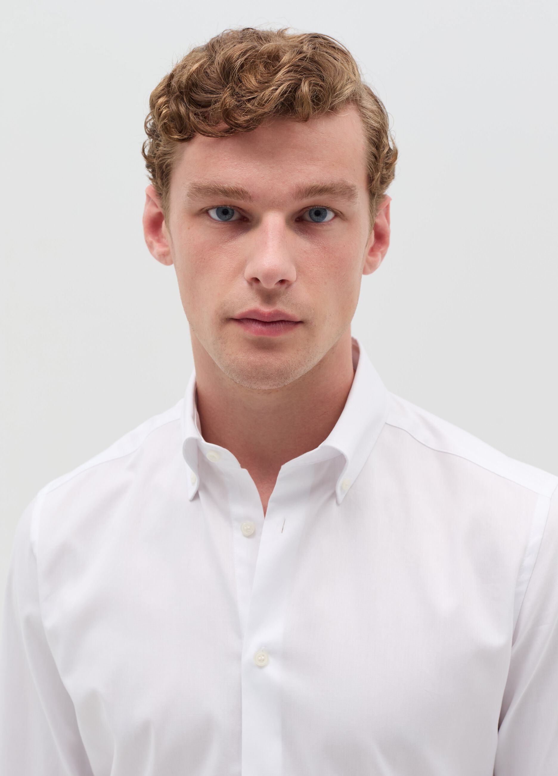 Camicia slim in cotone button-down