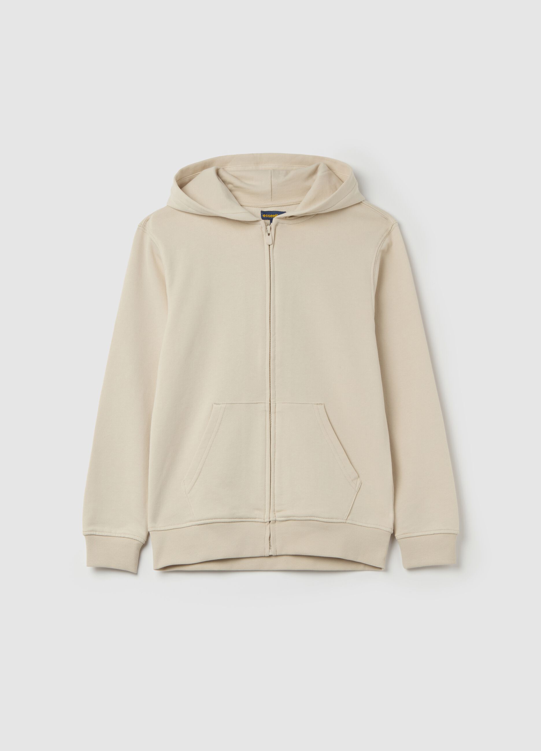 Full-zip Essential con cappuccio e tasche