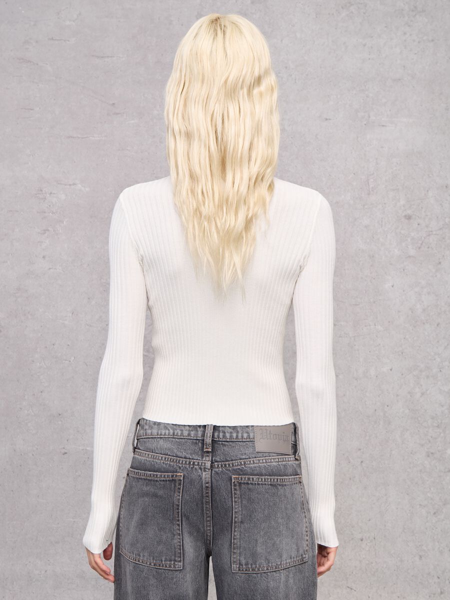 Full-Zip Ribbed Knit White_1