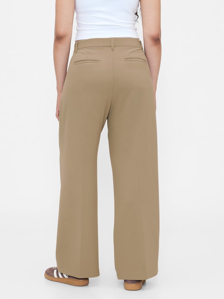 Beige Stretch Fabric Trousers_5