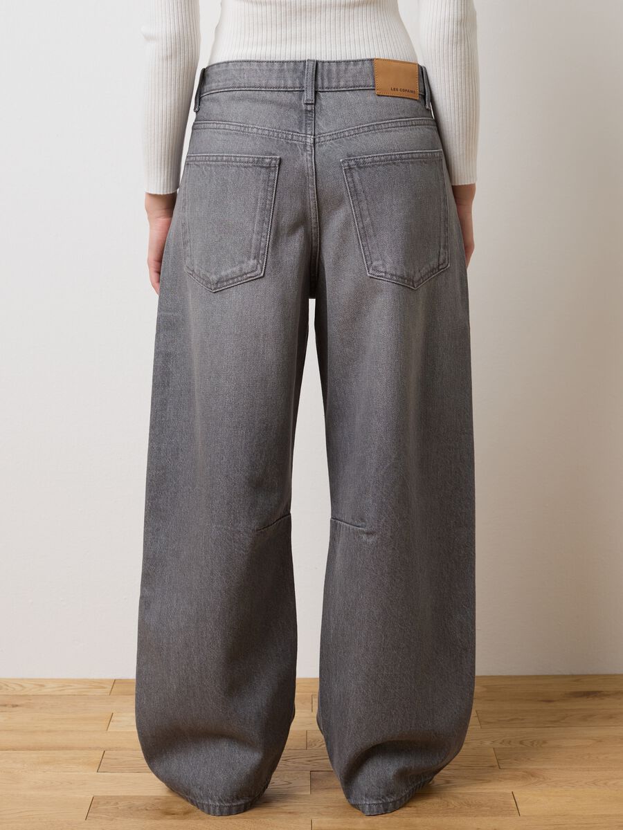Grey pure cotton balloon fit jeans_2