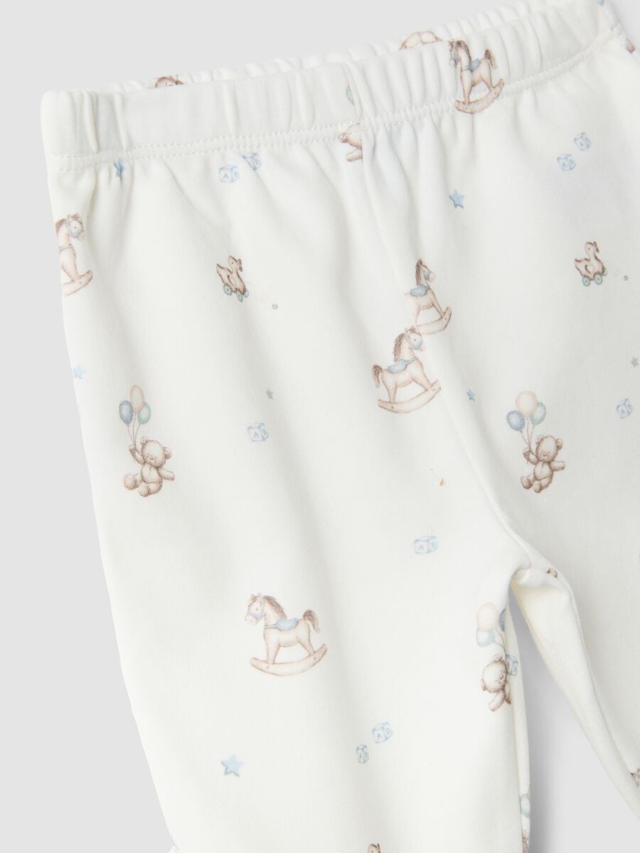Bipack di leggings azzurro e bianco in cotone organico_2