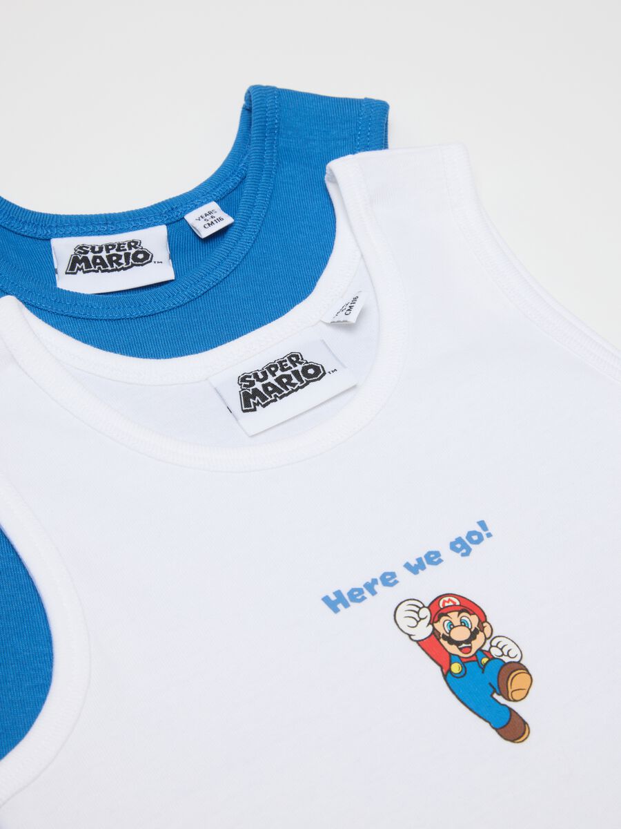 Pack of boys' multicoloured cotton vests_2