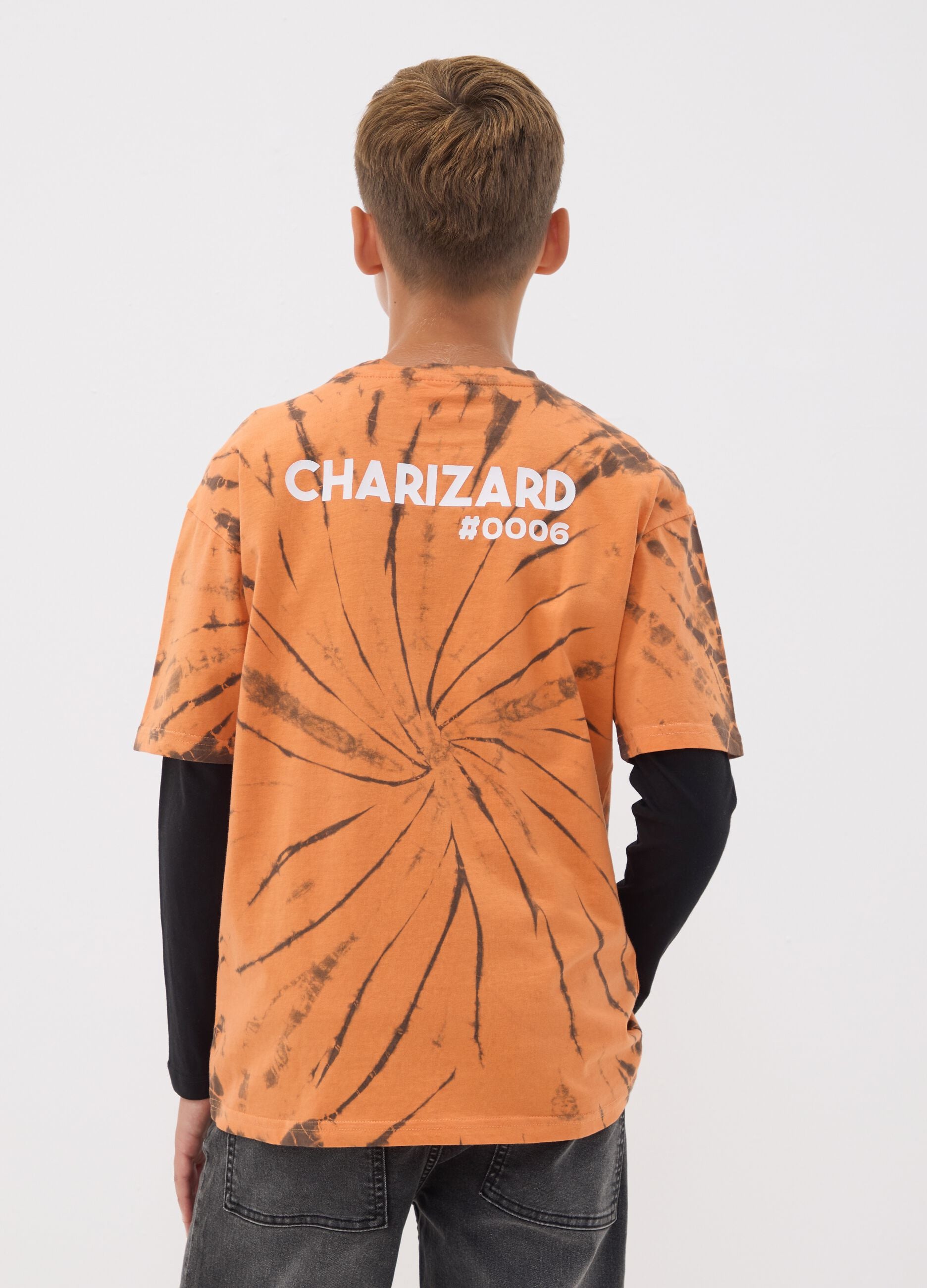 Orange pure cotton Pok&eacute;mon printed T-shirt for boys