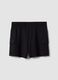 Girls' black cotton blend cargo shorts relaxed fit_4