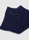 Set of two-pack short cotton socks for girls in blue with bow_1