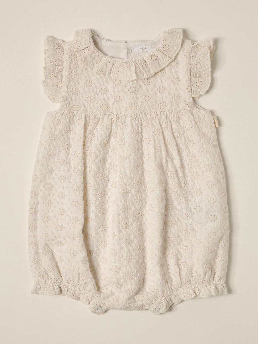 IANA newborn girl romper suit in broderie anglaise_0