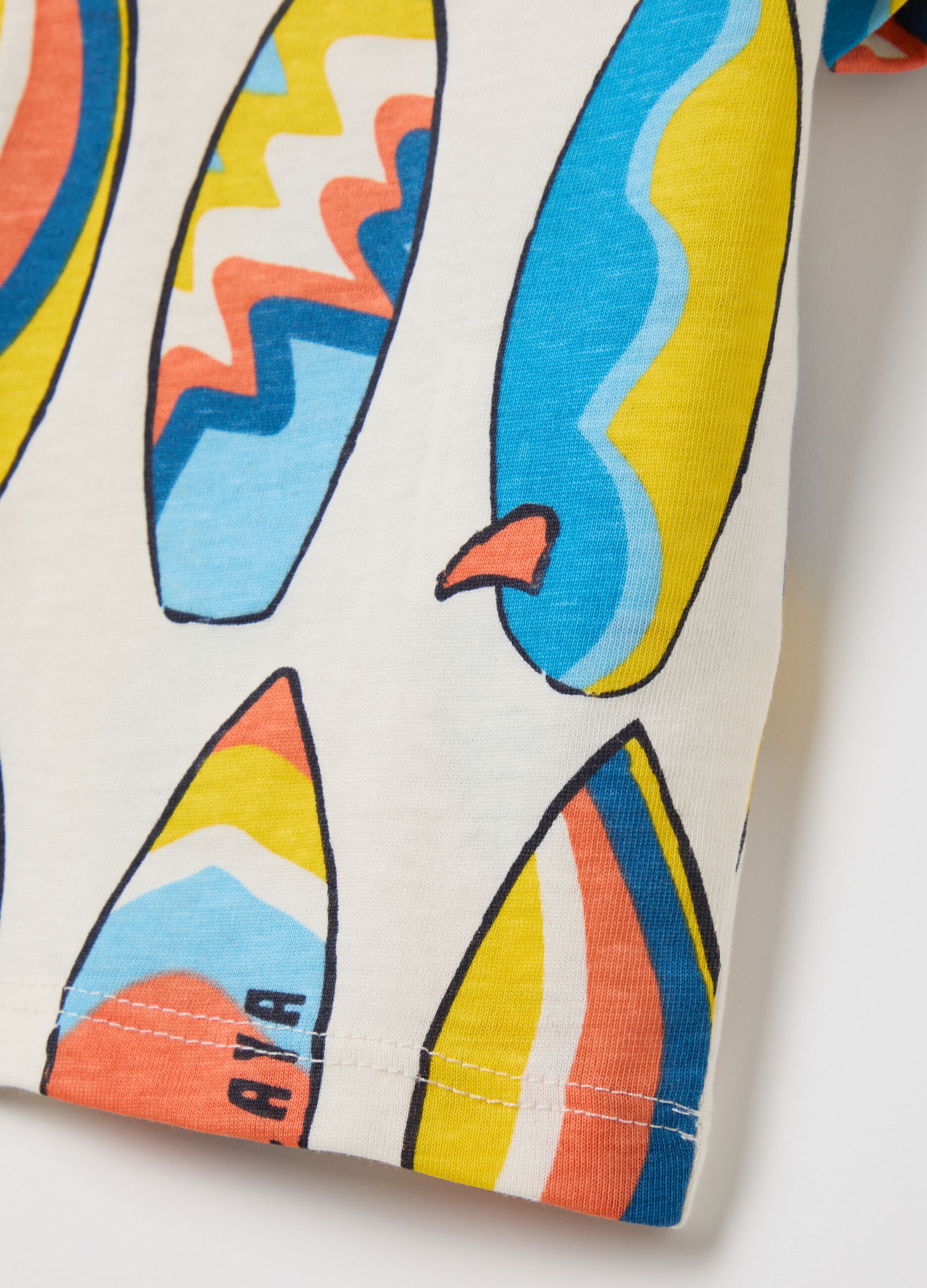Multicoloured short-sleeve surf t-shirt
