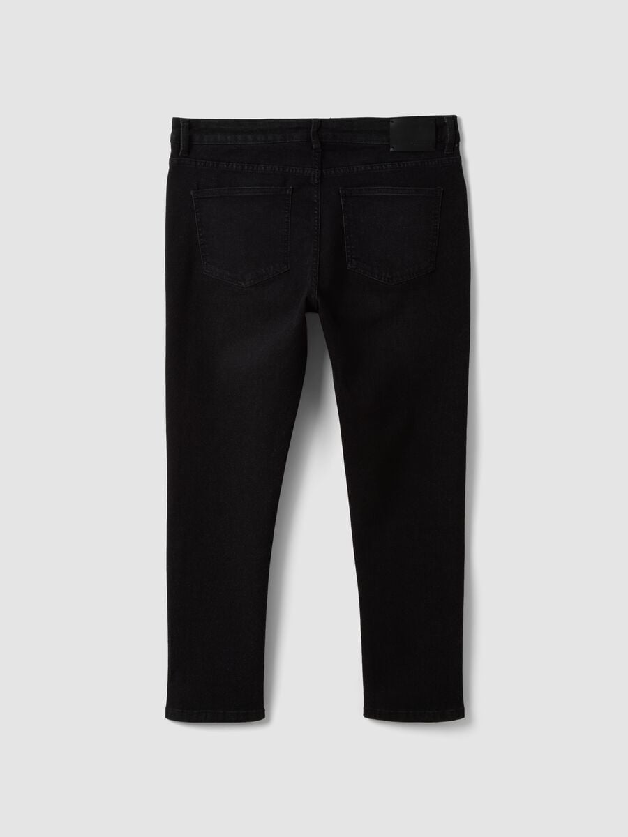 Jeans neri in cotone elasticizzato slim tapered fit_2