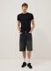 Pure Cotton Black Denim Bermuda Shorts Skater Fit_0