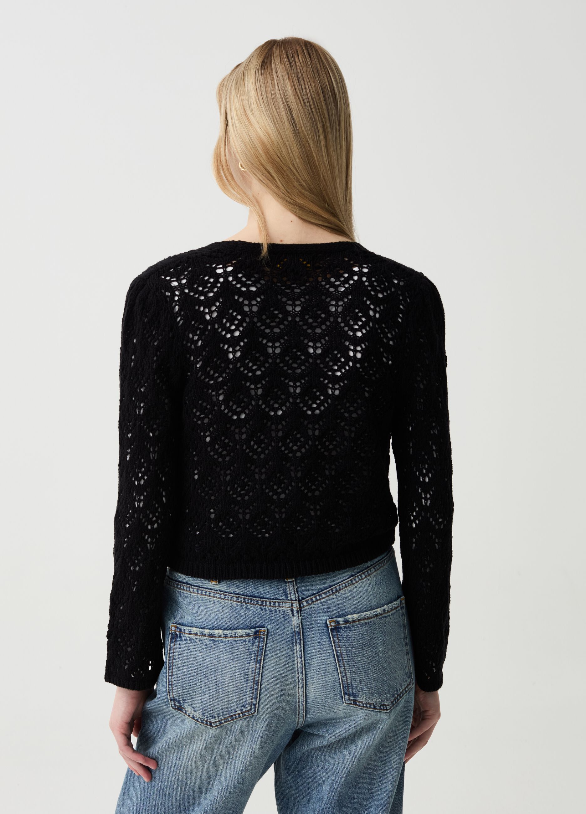 Crochet cardigan with laces