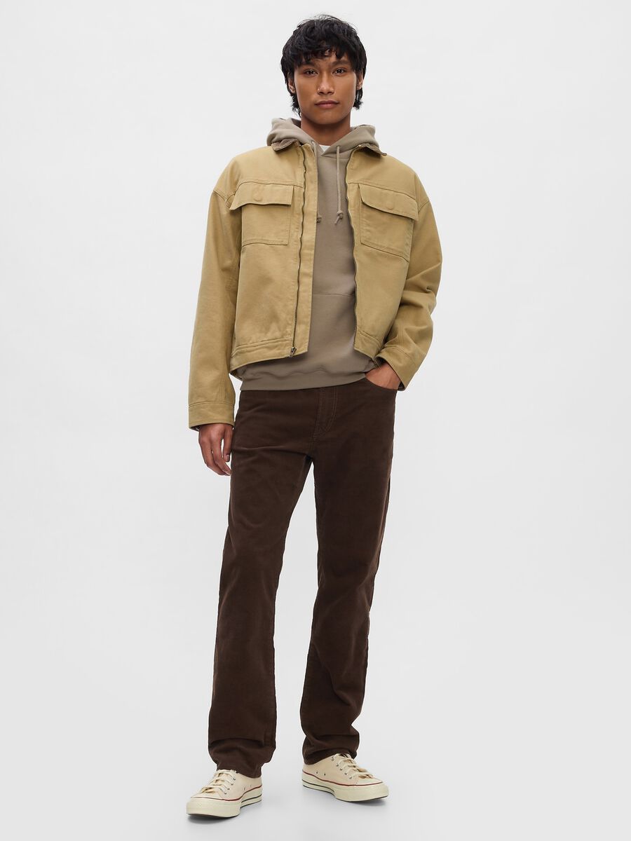 Pantalone straight fit in corduroy stretch_0